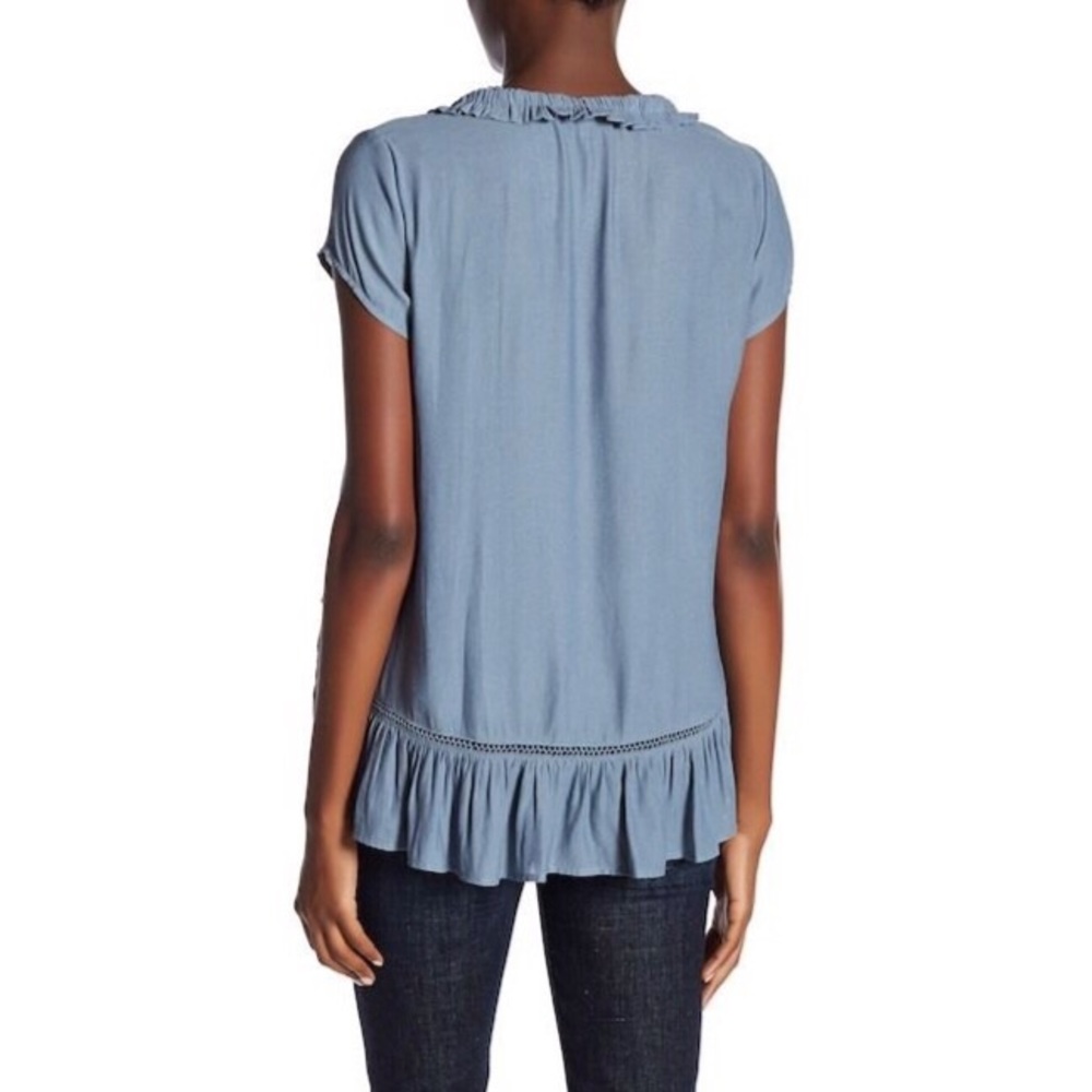 SOLD :: Ro & De Ruffle Hem Blouse - Picture 2 of 6